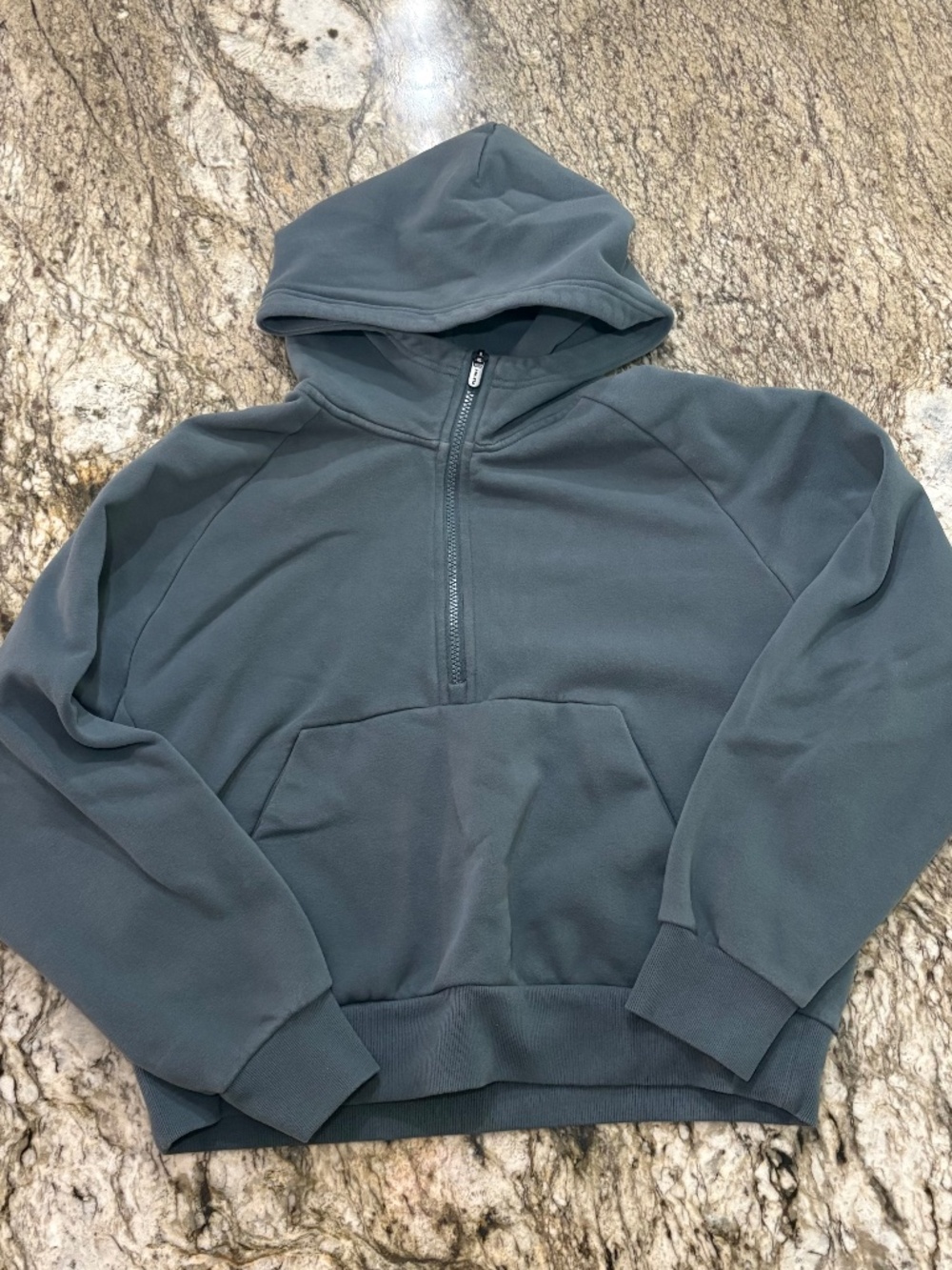 Athleta 1/4 Zip Forever Fleece Cropped Sweatshirt